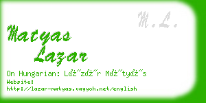 matyas lazar business card